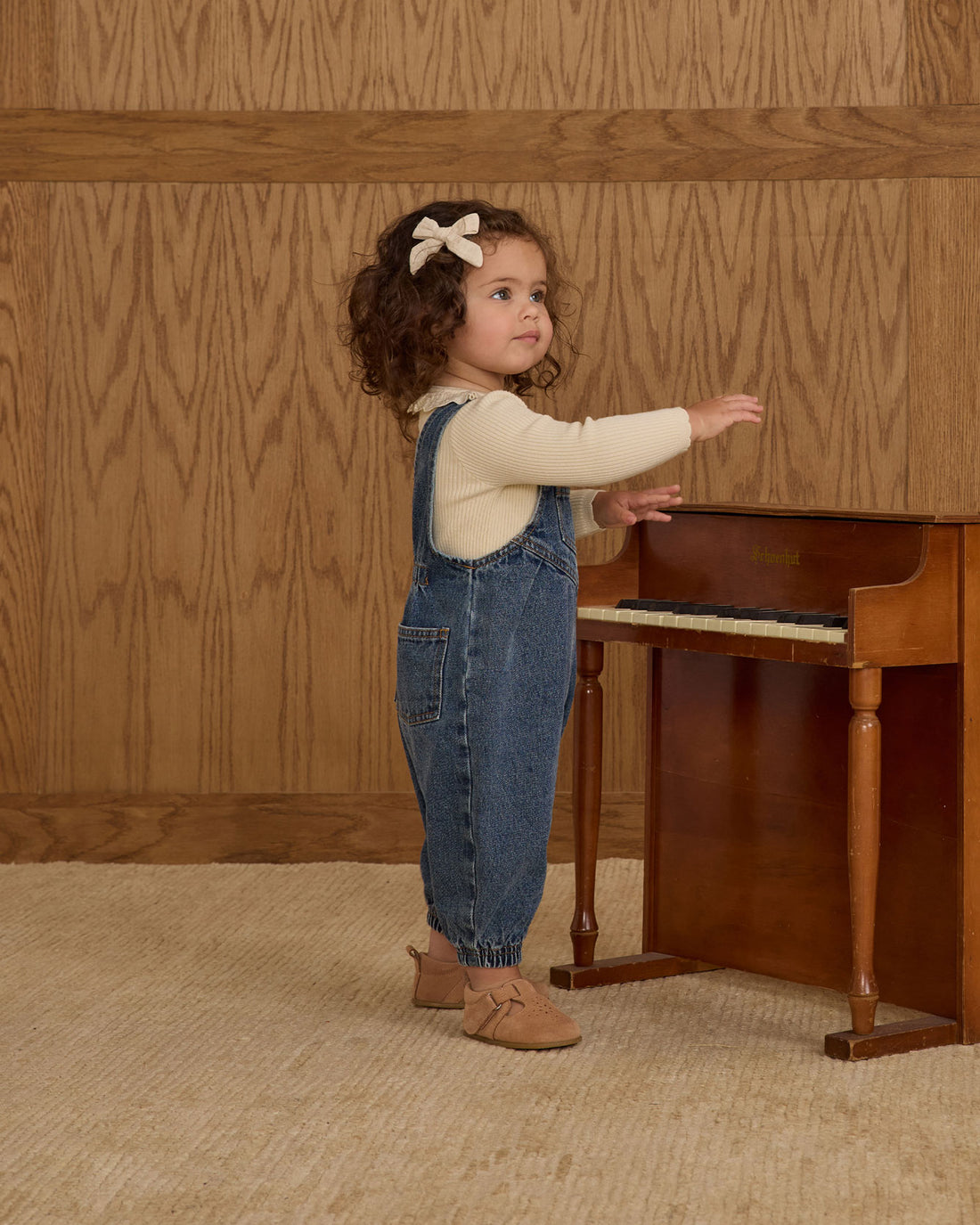 Rylee and Cru Natural Ruffle Collar Bodysuit