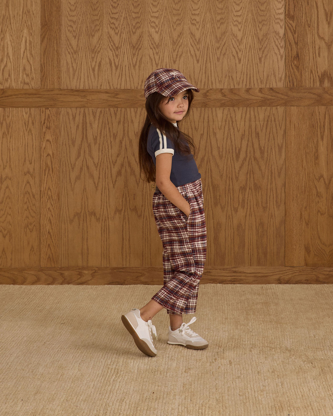 Rylee and Cru Burgundy Plaid Baseball Hat