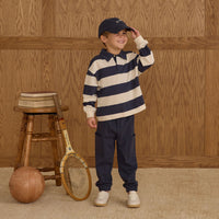 Rylee and Cru Navy Stripe Rugby Polo
