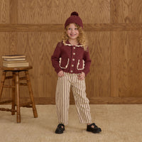 Rylee and Cru Burgundy Pinstripe Relaxed Cargo Pant