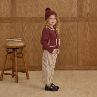 Rylee and Cru Burgundy Pinstripe Relaxed Cargo Pant