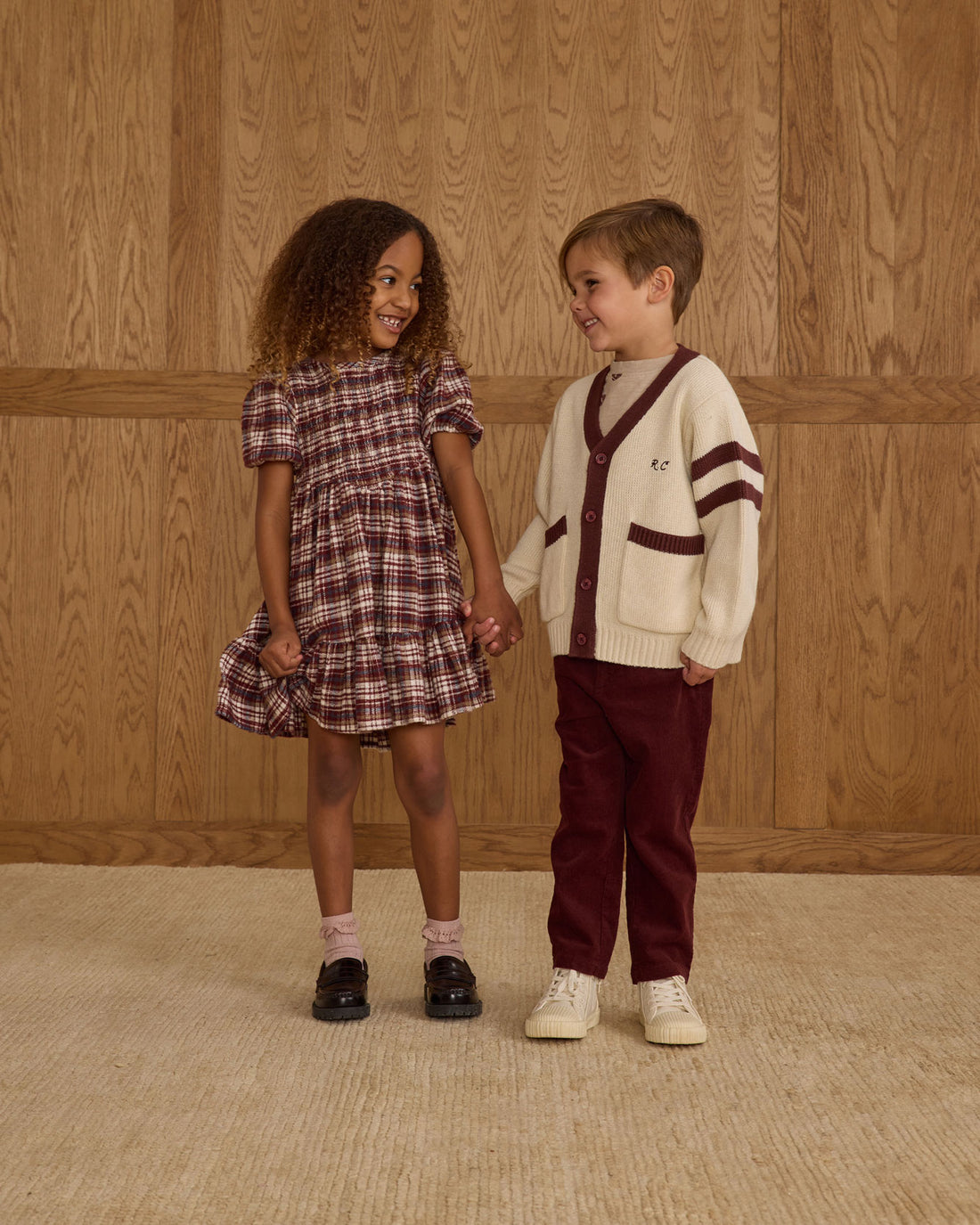 Rylee and Cru Burgundy Plaid India Dress  Ladida