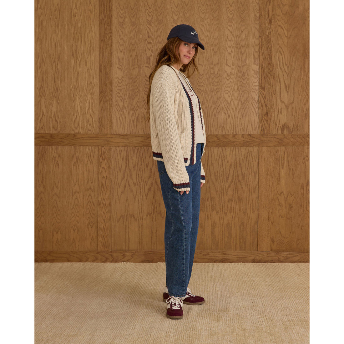 Rylee and Cru Natural Women Collegiate Cardigan