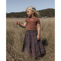 Rylee and Cru Midnight Plaid Tiered Midi Skirt