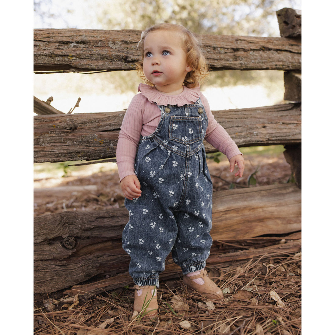 Rylee and Cru Indigo Heart Ditsy Vintage Overall