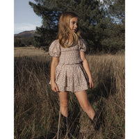 Rylee and Cru Natural Primrose Tiered Mini Skirt