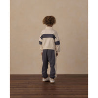 Rylee and Cru Natural Outdoor Club Panel Stripe Half Zip Sweatshirt
