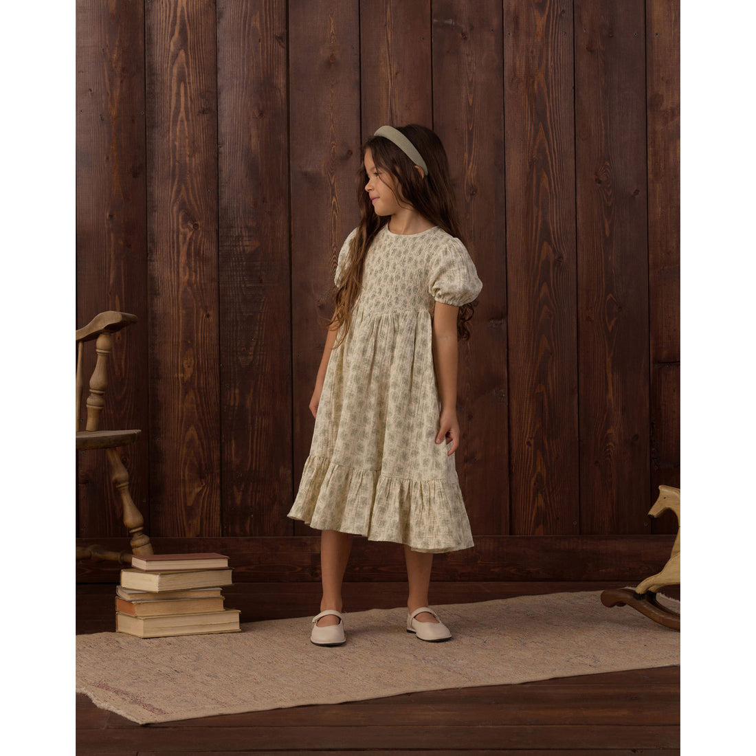 Rylee and Cru Natural Green Iris Lydia Dress