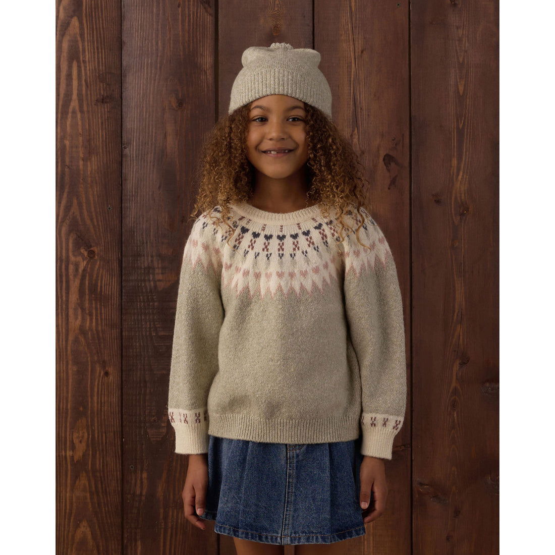 Rylee and Cru Sage Fair Isle Sweater