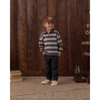 Rylee and Cru Midnight Sage Stripe Rugby Polo