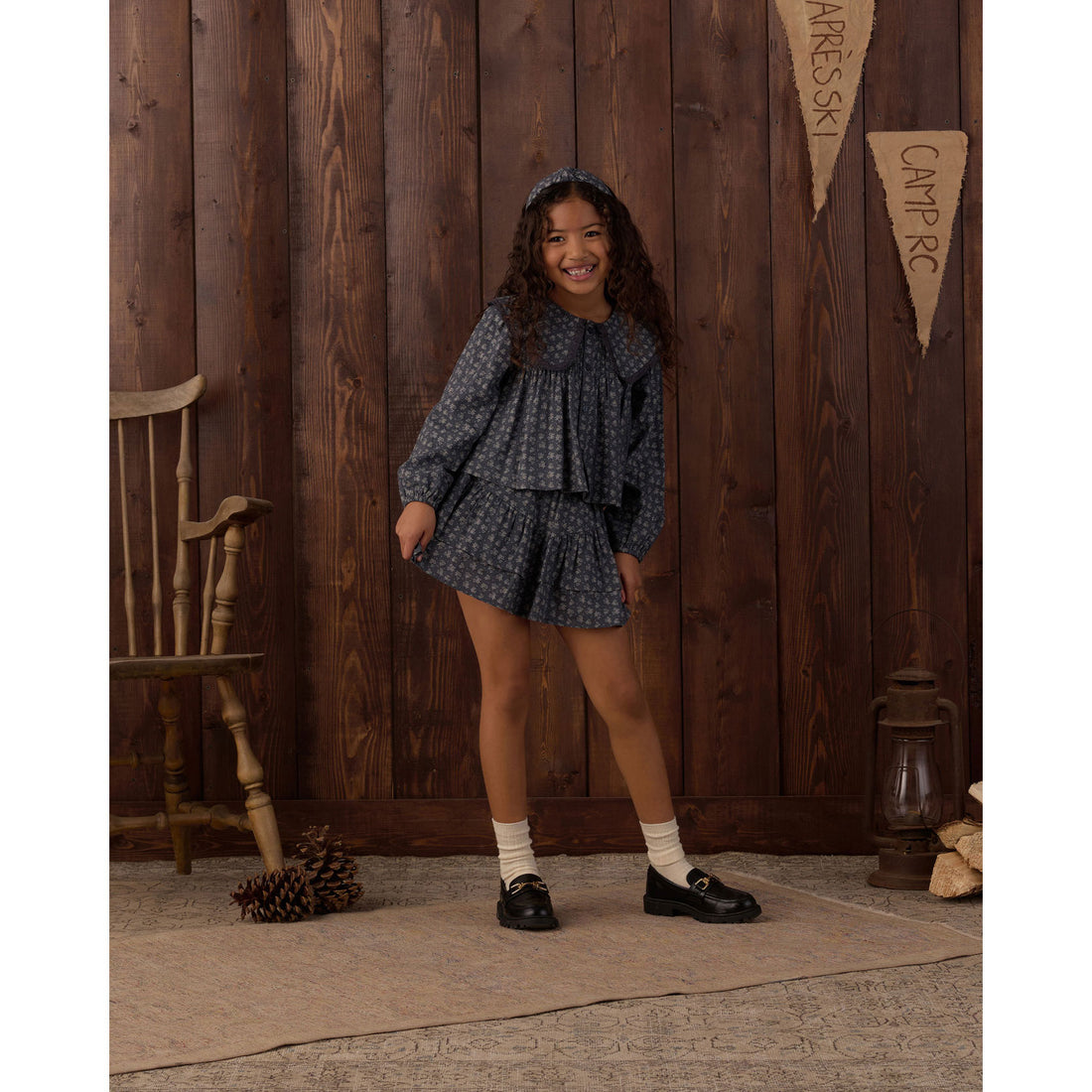 Rylee and Cru Midnight Heart Ditsy Fern Blouse
