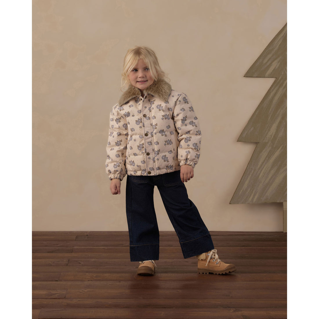 Rylee and Cru Natural Blue Floral Idyllwild Jacket