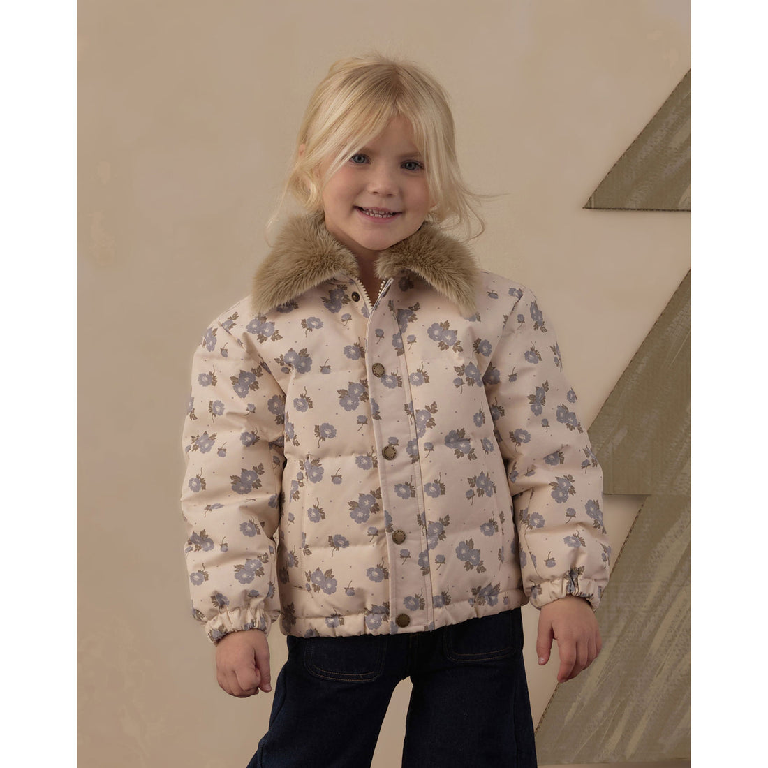 Rylee and Cru Natural Blue Floral Idyllwild Jacket