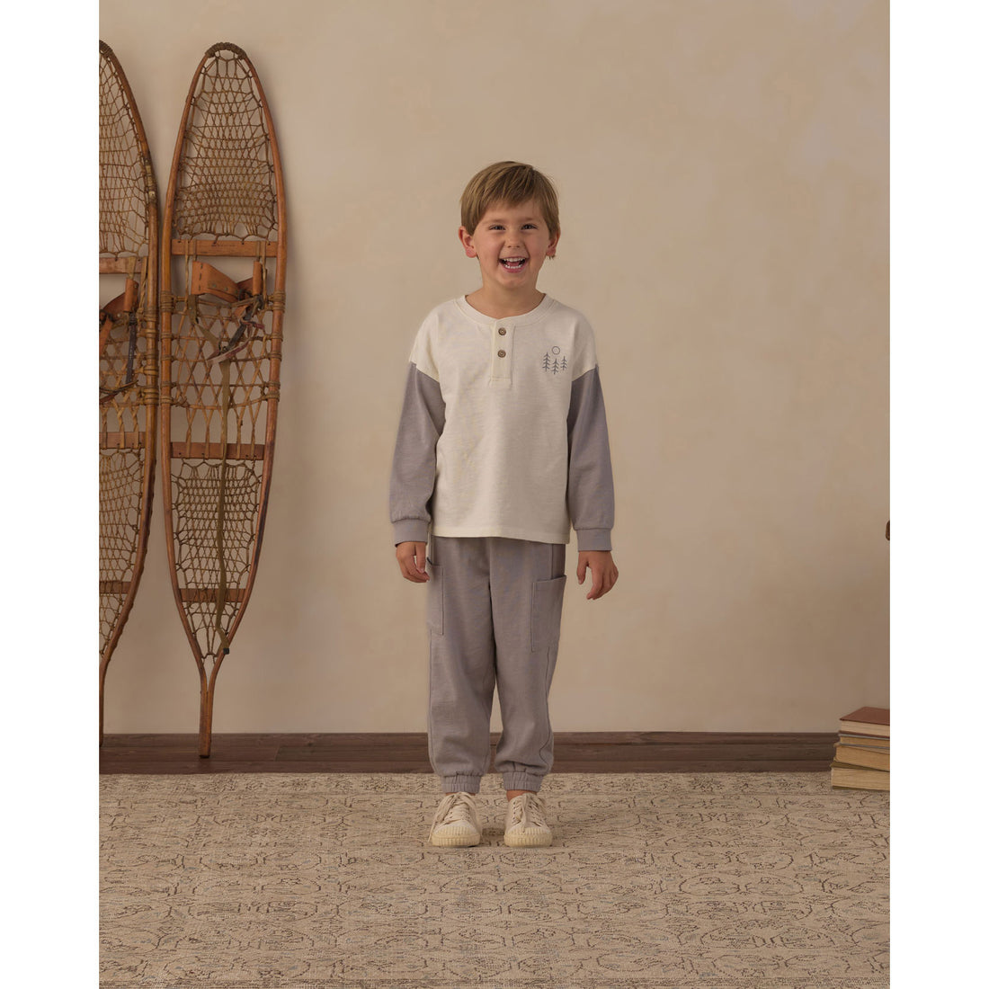 Rylee and Cru Ivory Relaxed Made For Adventure Henley Tee