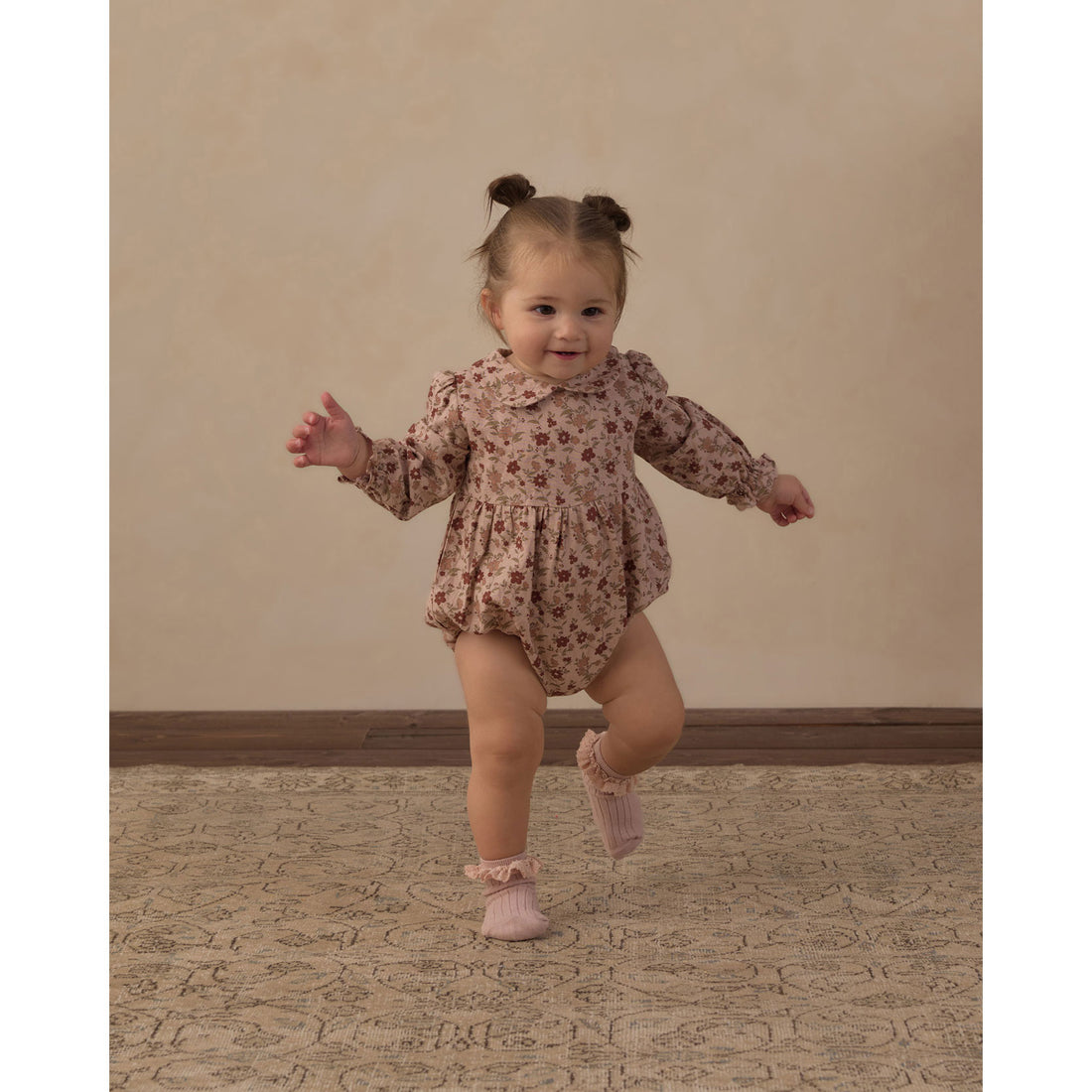 Rylee and Cru Blush Pink Floral Cora Romper