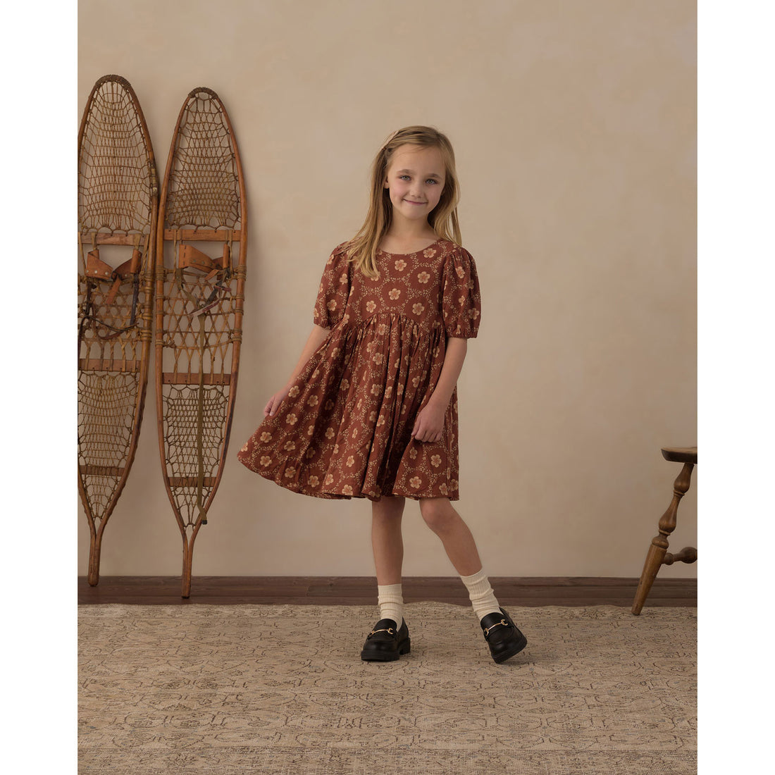 Rylee and Cru Brick Daisies Rose Dress