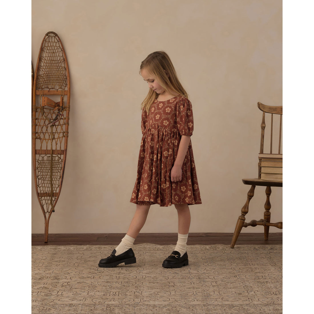 Rylee and Cru Brick Daisies Rose Dress
