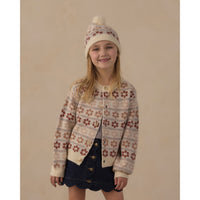 Rylee and Cru Natural Flower Fair Isle Cheyenne Cardigan