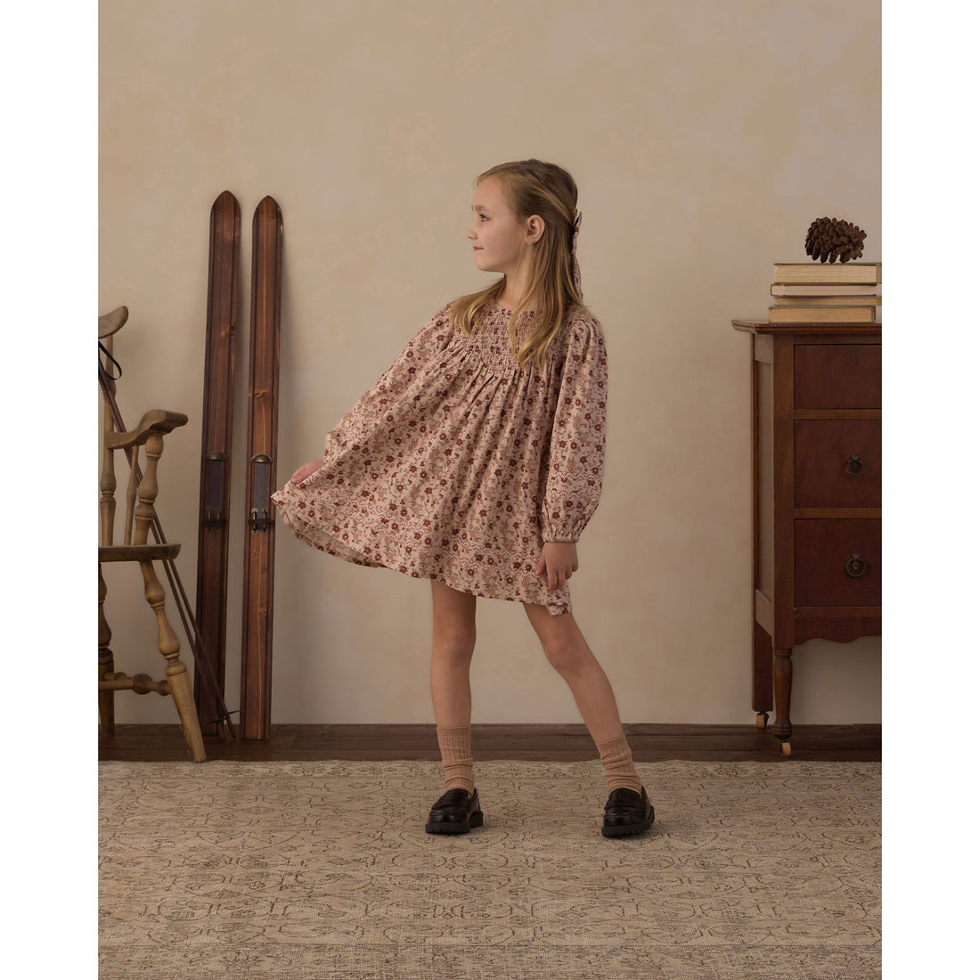 Rylee and Cru Blush Pink Floral Selene Dress