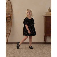 Rylee and Cru Black Daisy Gretta Babydoll Dress