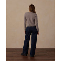 Rylee and Cru Dusty Blue Women Scallop Cardigan