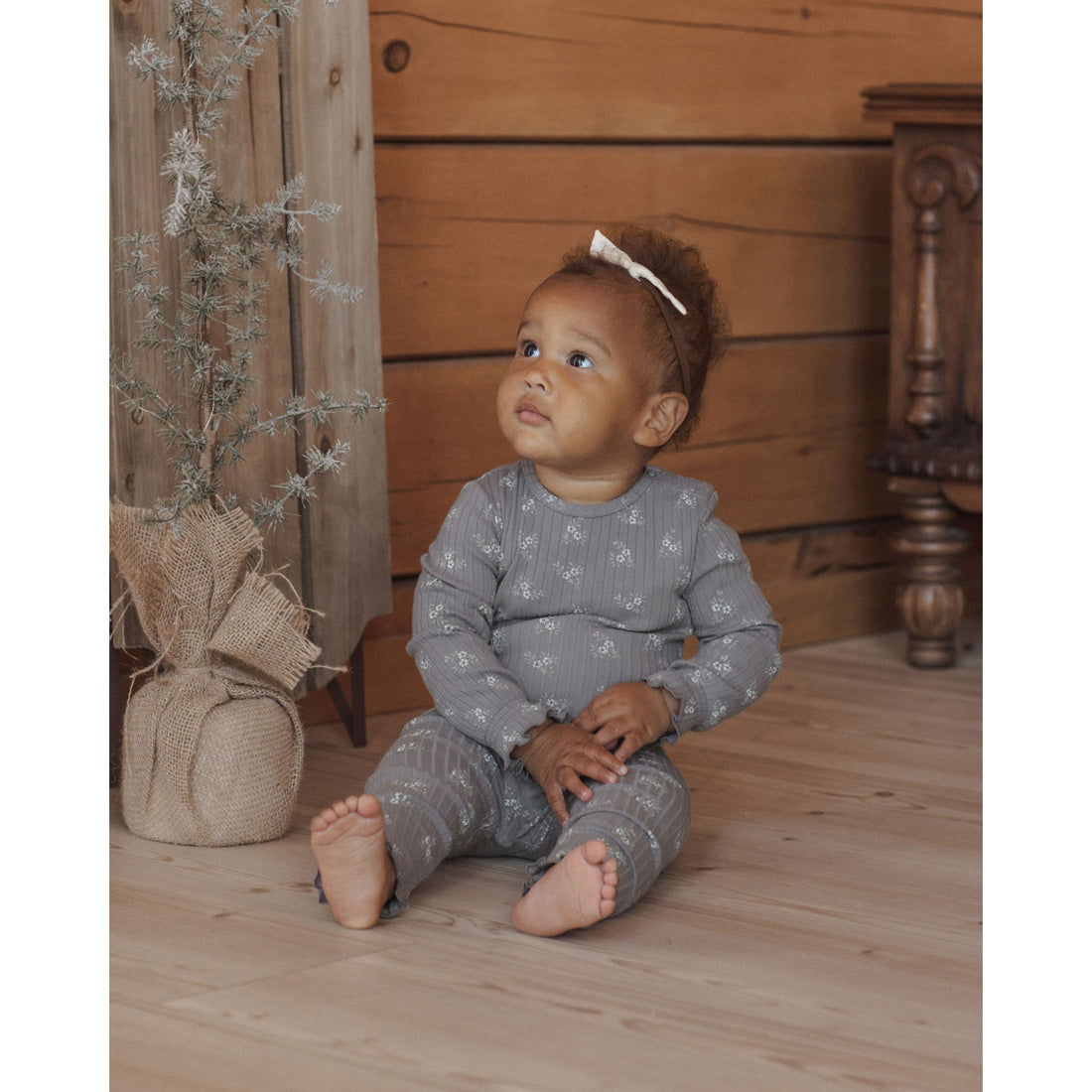 Rylee and Cru Slate Bloom Smyth Bodysuit