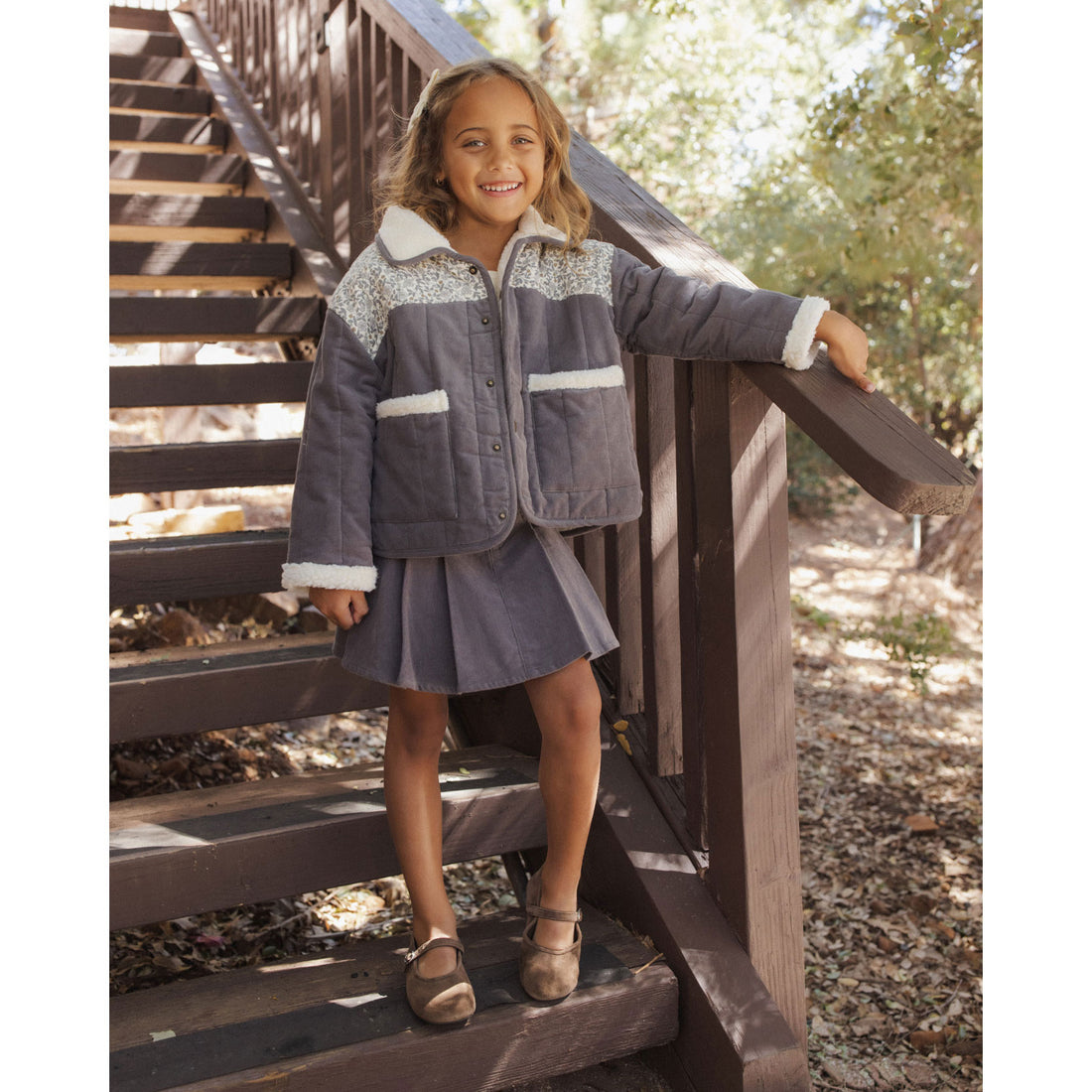 Rylee and Cru Slate Floral Lily Coat