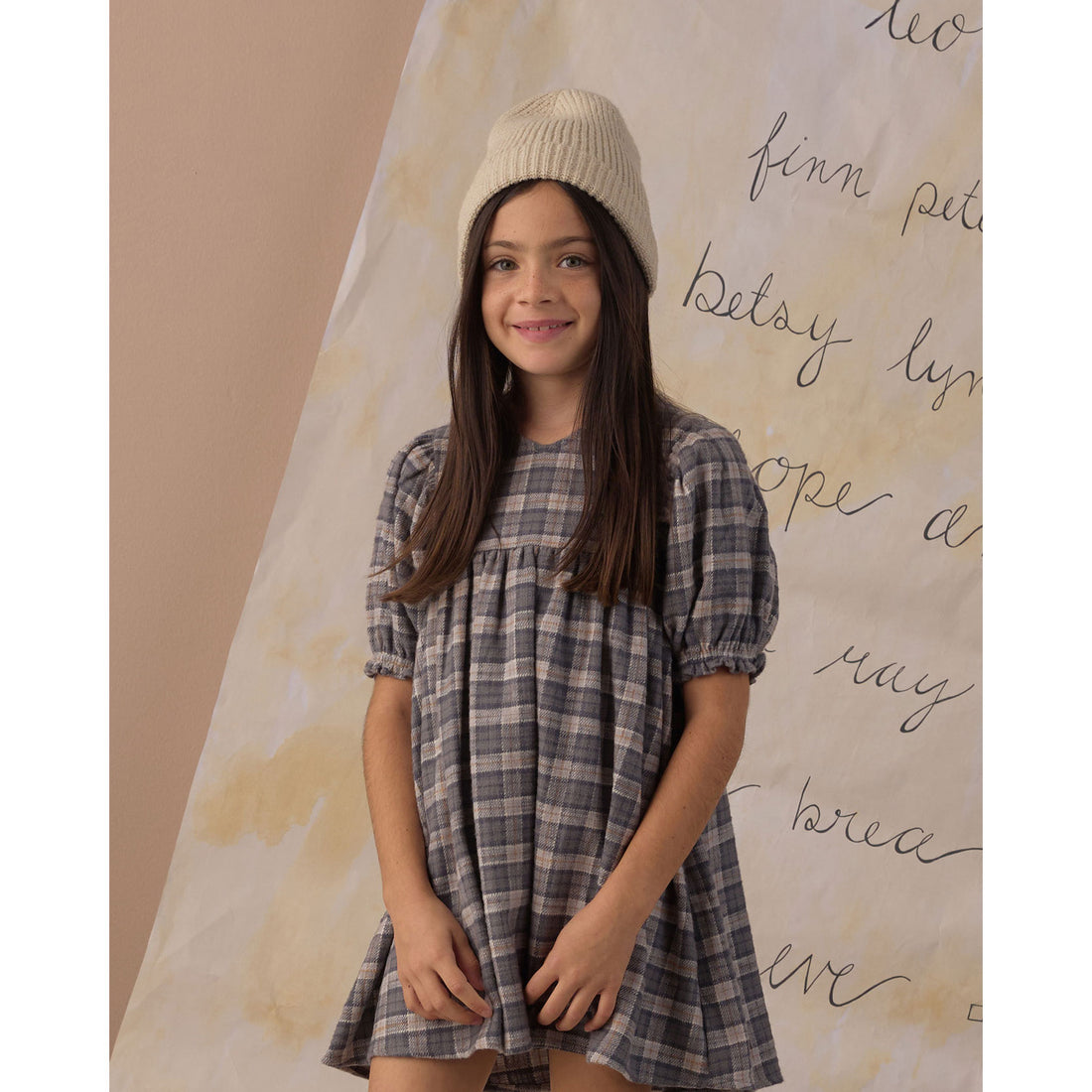 Rylee and Cru Slate Winter Plaid Jolene Dress