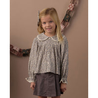 Rylee and Cru Ivory Slate Floral Kat Blouse