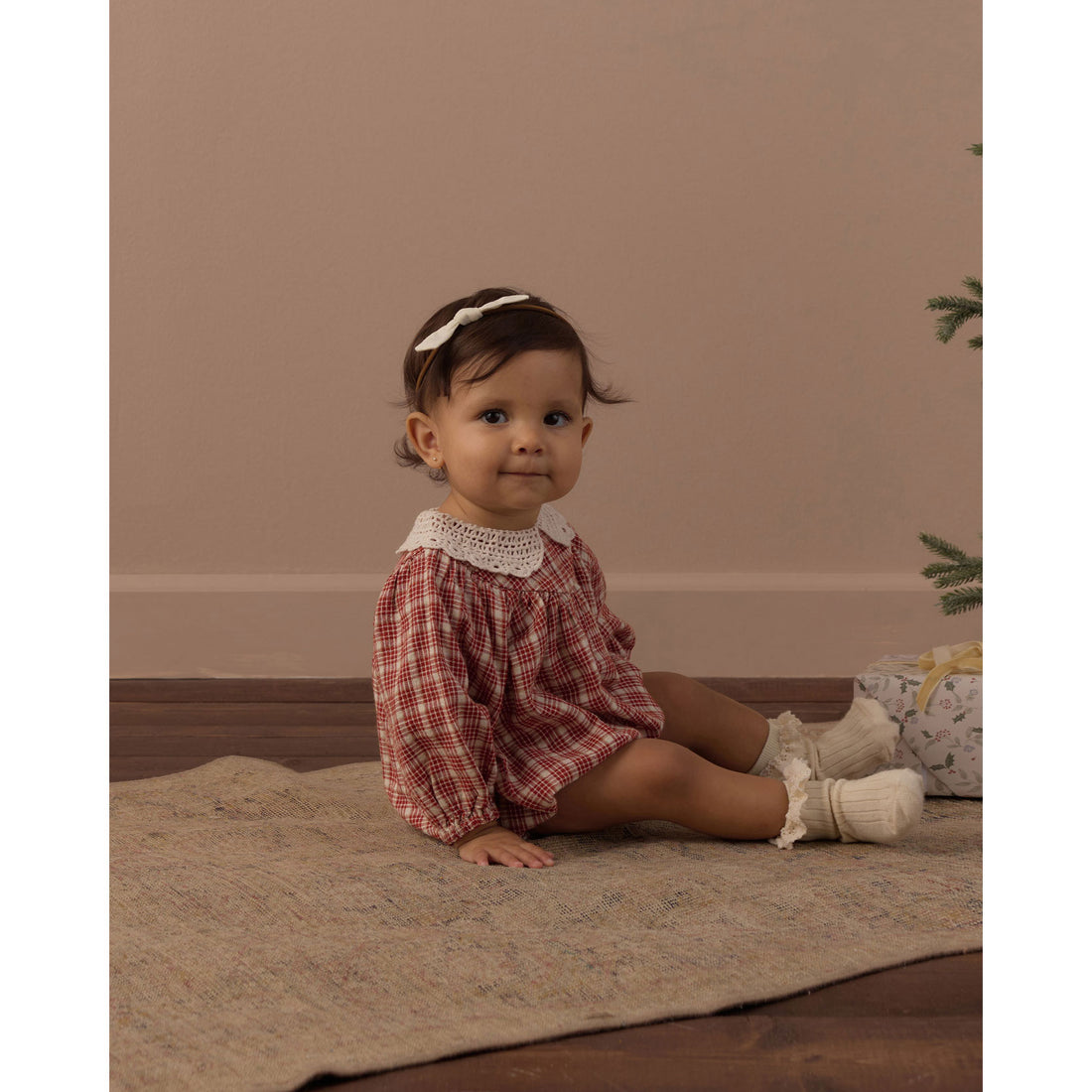 Rylee and Cru Ruby Vintage Plaid Heidi Romper