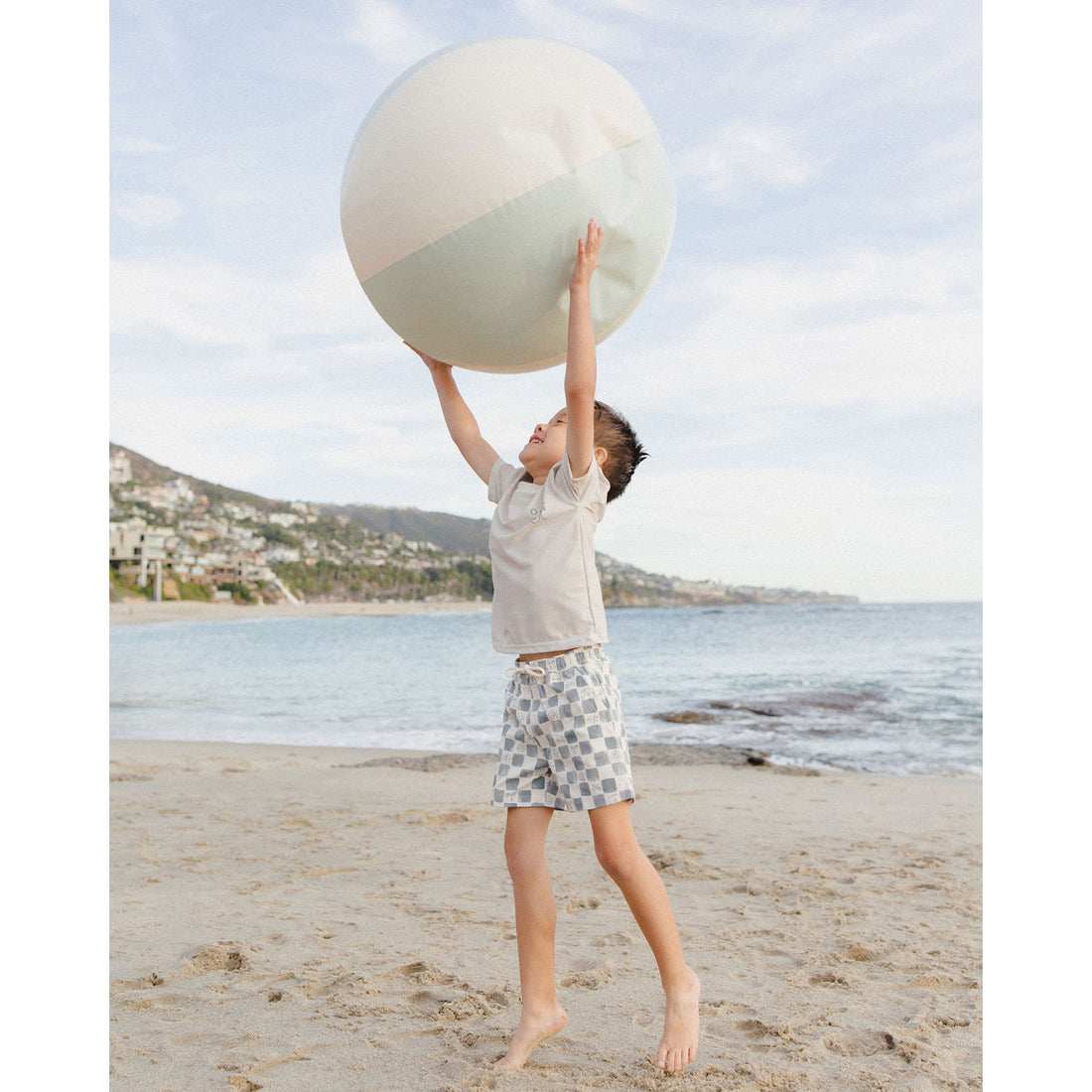 Rylee and Cru Natural Coastal Check Perry Short