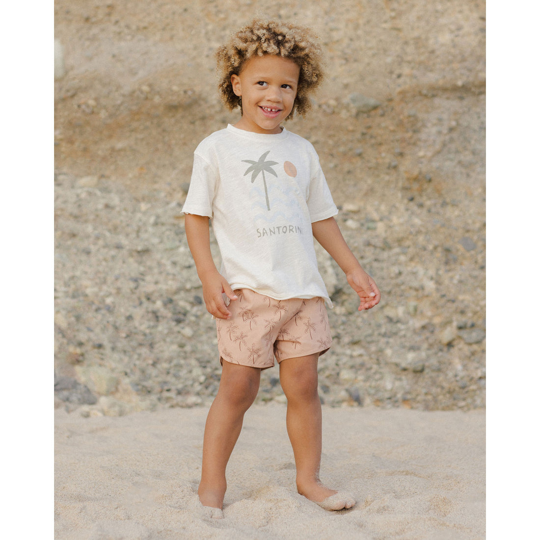 Rylee and Cru Grapefruit Palms Swim Trunk