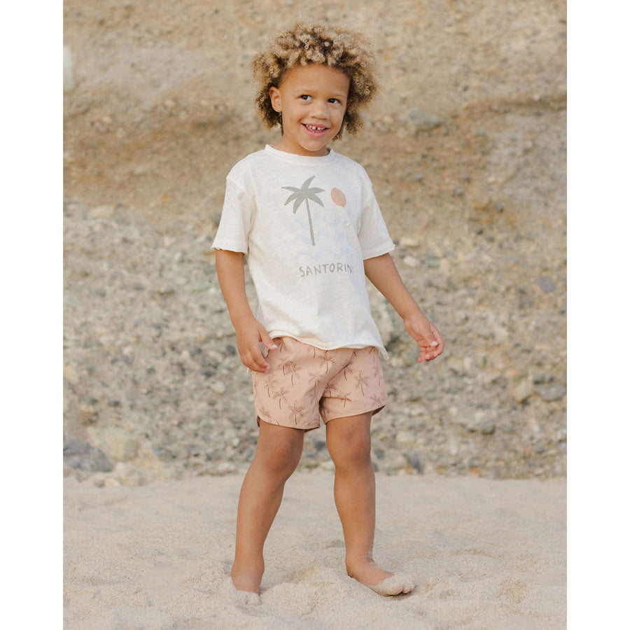 Rylee and Cru Grapefruit Palms Swim Trunk