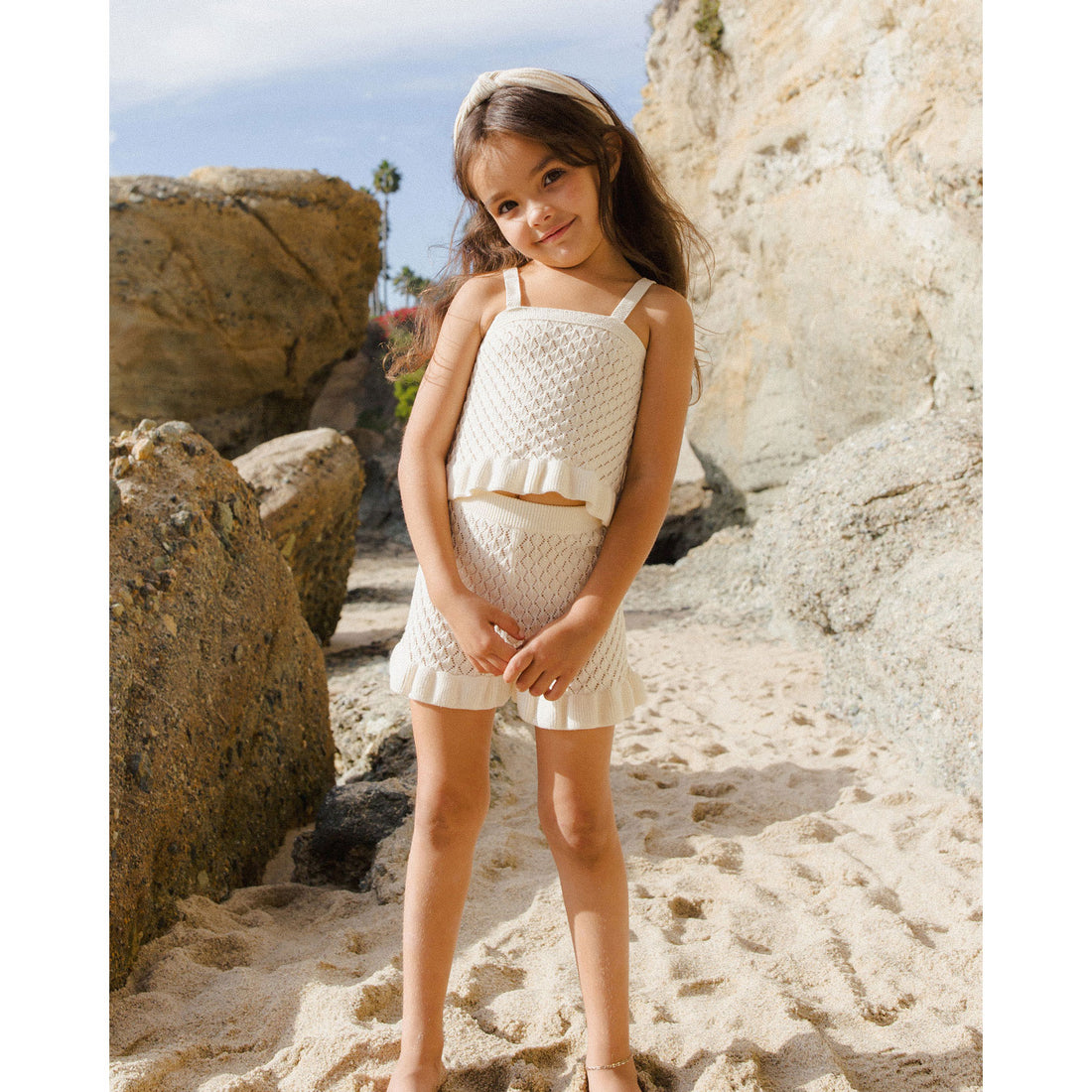 Rylee and Cru Ivory Crochet Tank Set