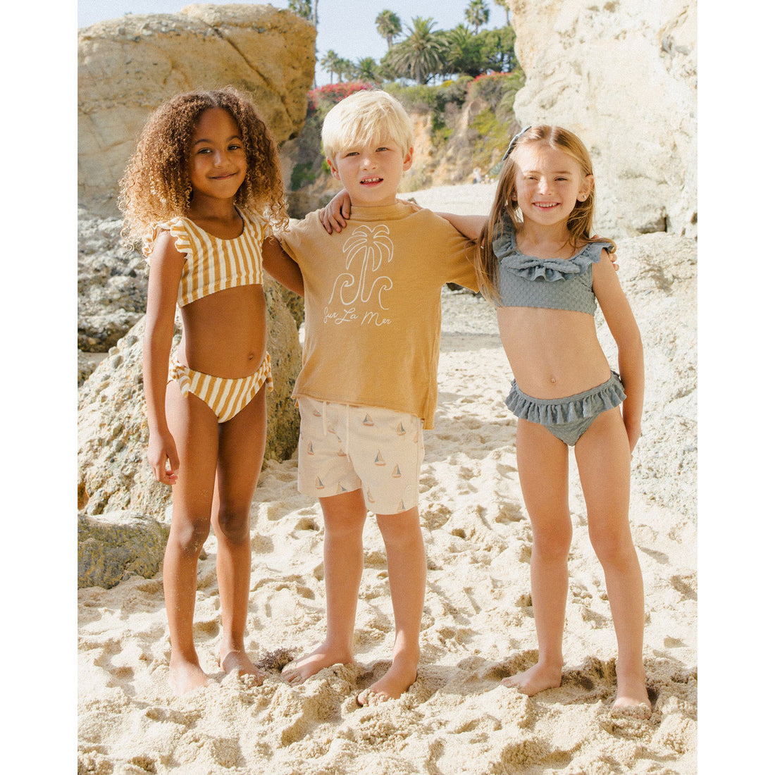 Rylee and Cru Marigold Stripe Ojai Bikini