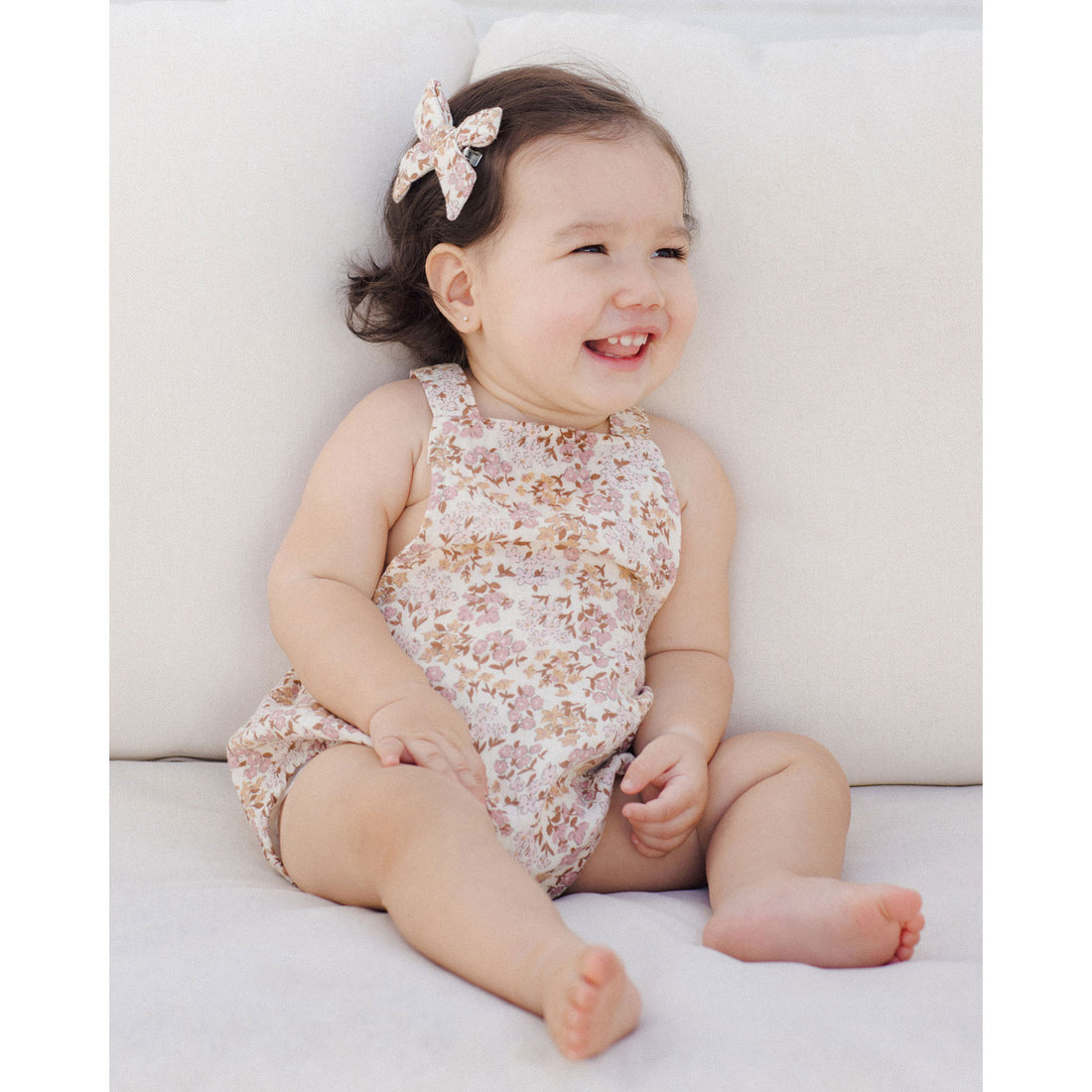 Rylee and Cru Ivory Wildflower Norah Romper