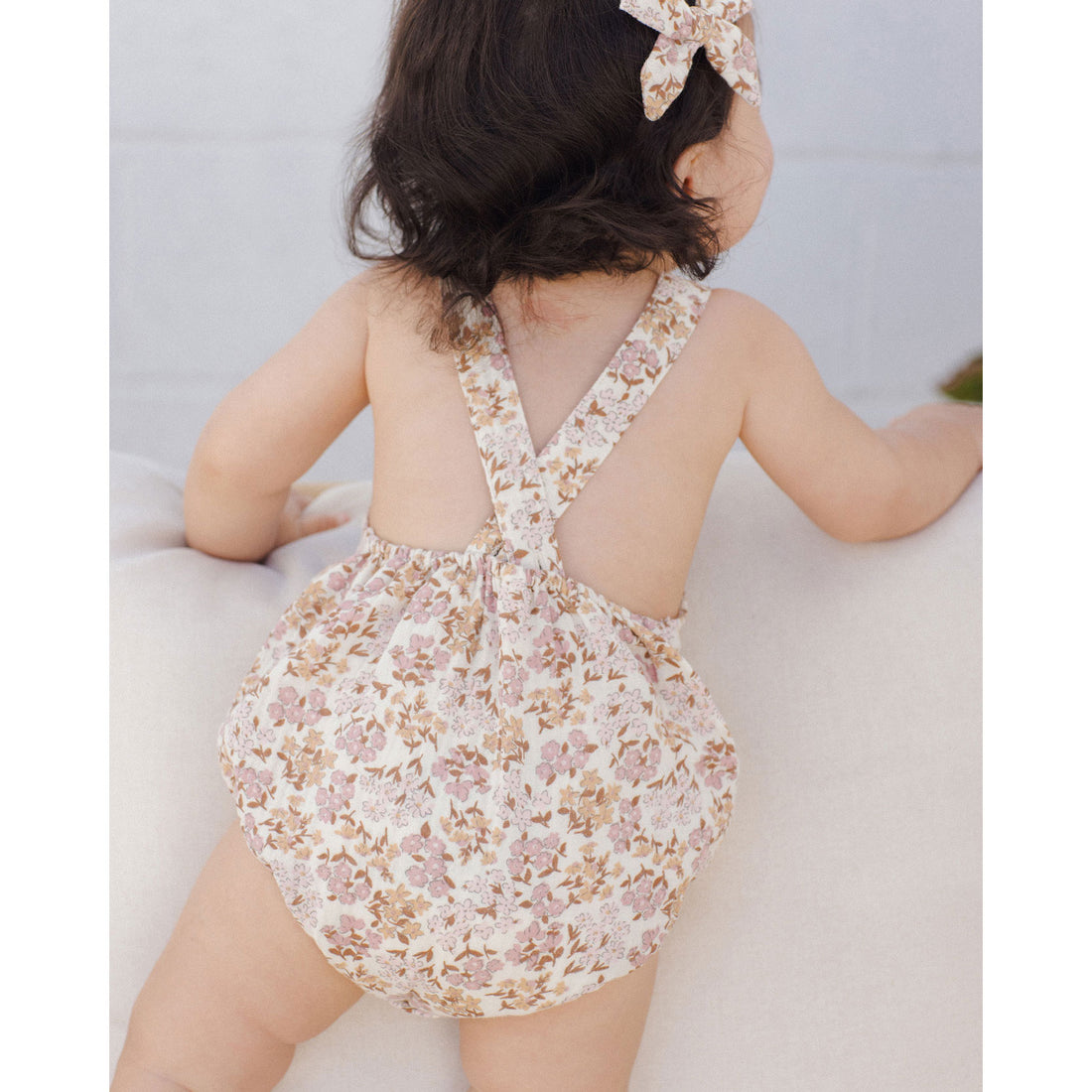 Rylee and Cru Ivory Wildflower Norah Romper