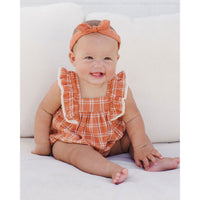 Rylee and Cru Poppy Check Maya Romper