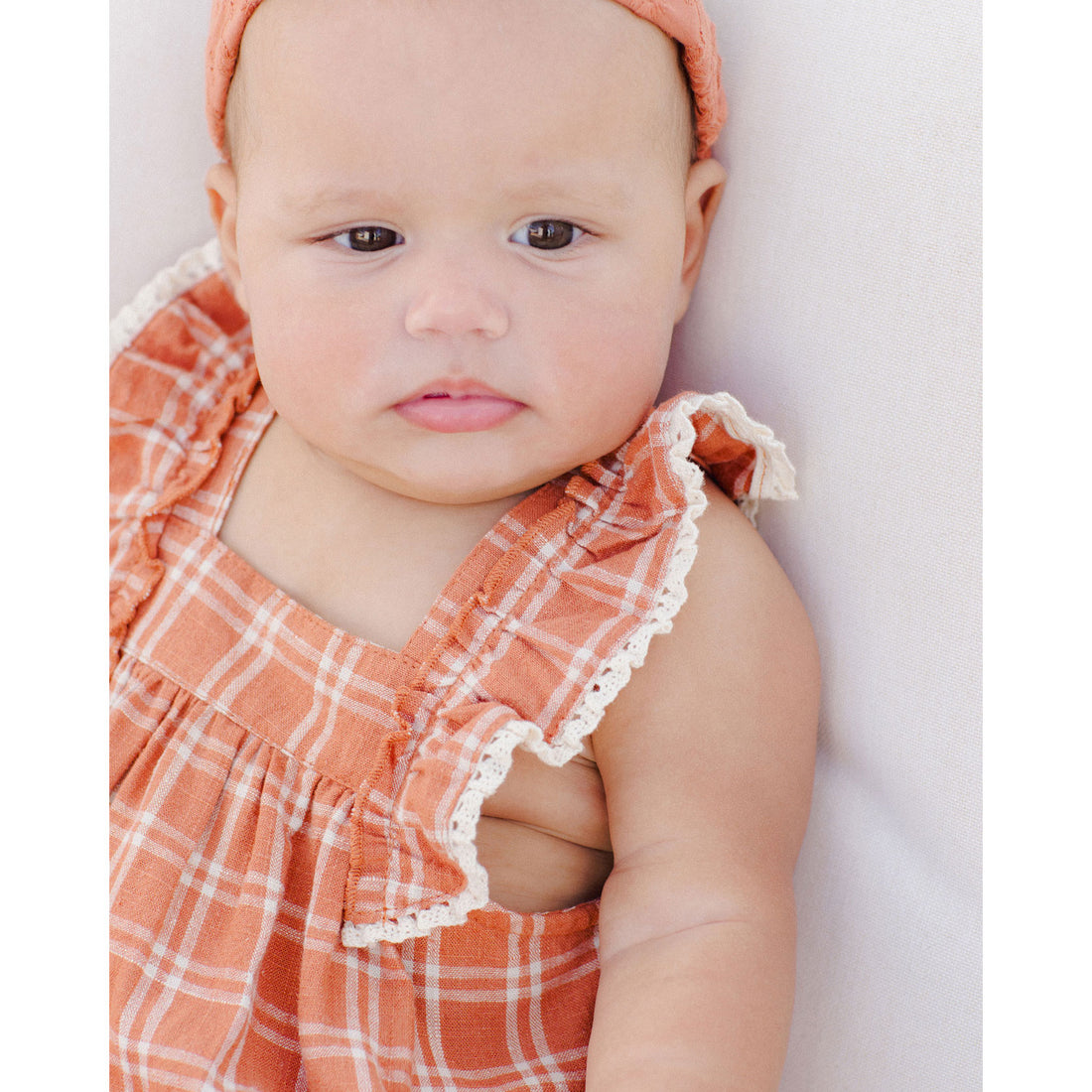 Rylee and Cru Poppy Check Maya Romper