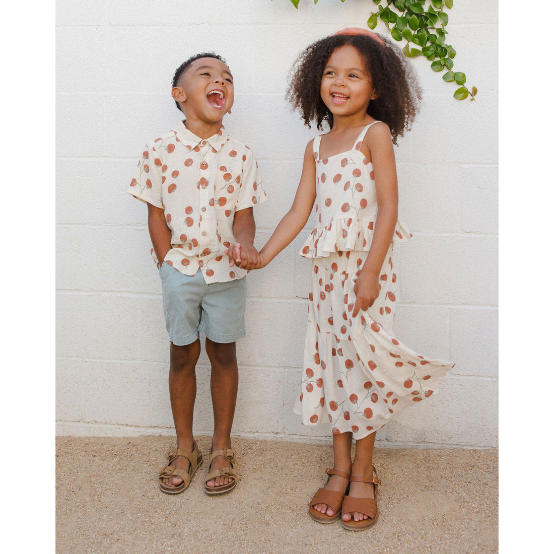 Rylee and Cru Tomatoes Tiered Midi Skirt