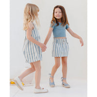 Rylee and Cru Ocean Stripe Denim Shortalls