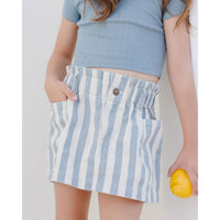 Rylee and Cru Ocean Stripe Denim Mini Skirt