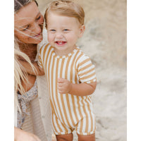 Rylee and Cru Marigold Stripe Shorty One-Piece