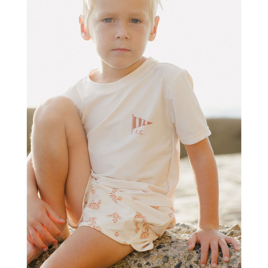 Rylee and Cru Natural Short Sleeve Rashguard