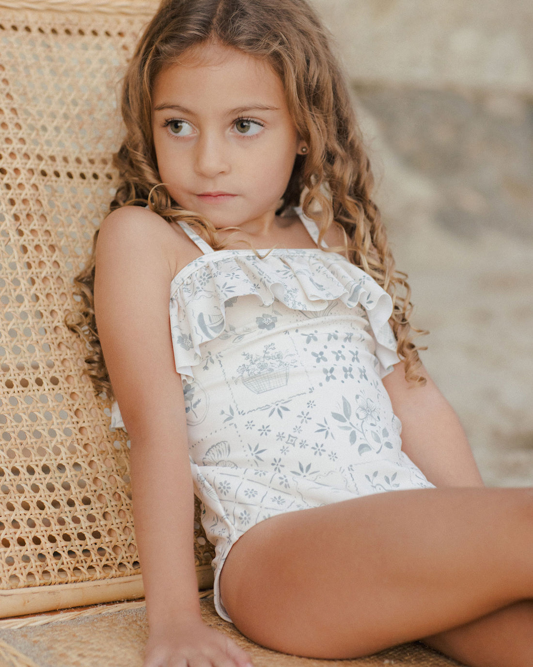 Rylee and Cru Tile Ruffle One-Piece