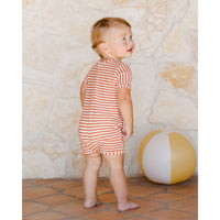 Rylee and Cru Poppy Stripe Shorty One-Piece