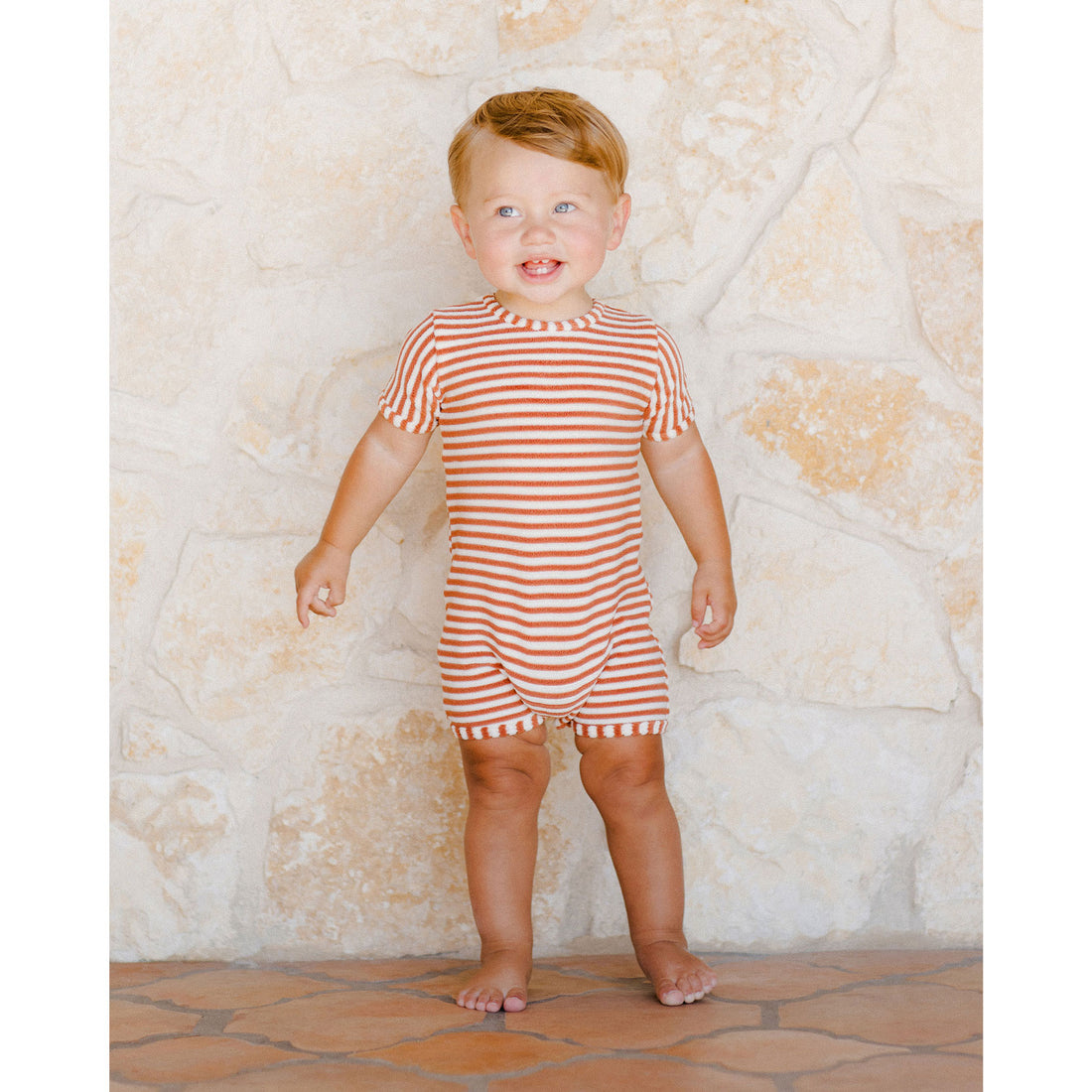 Rylee and Cru Poppy Stripe Shorty One-Piece