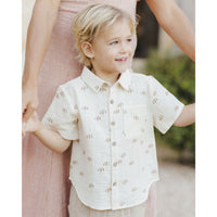Rylee and Cru Umbrellas Collared Short Sleeve Shirt