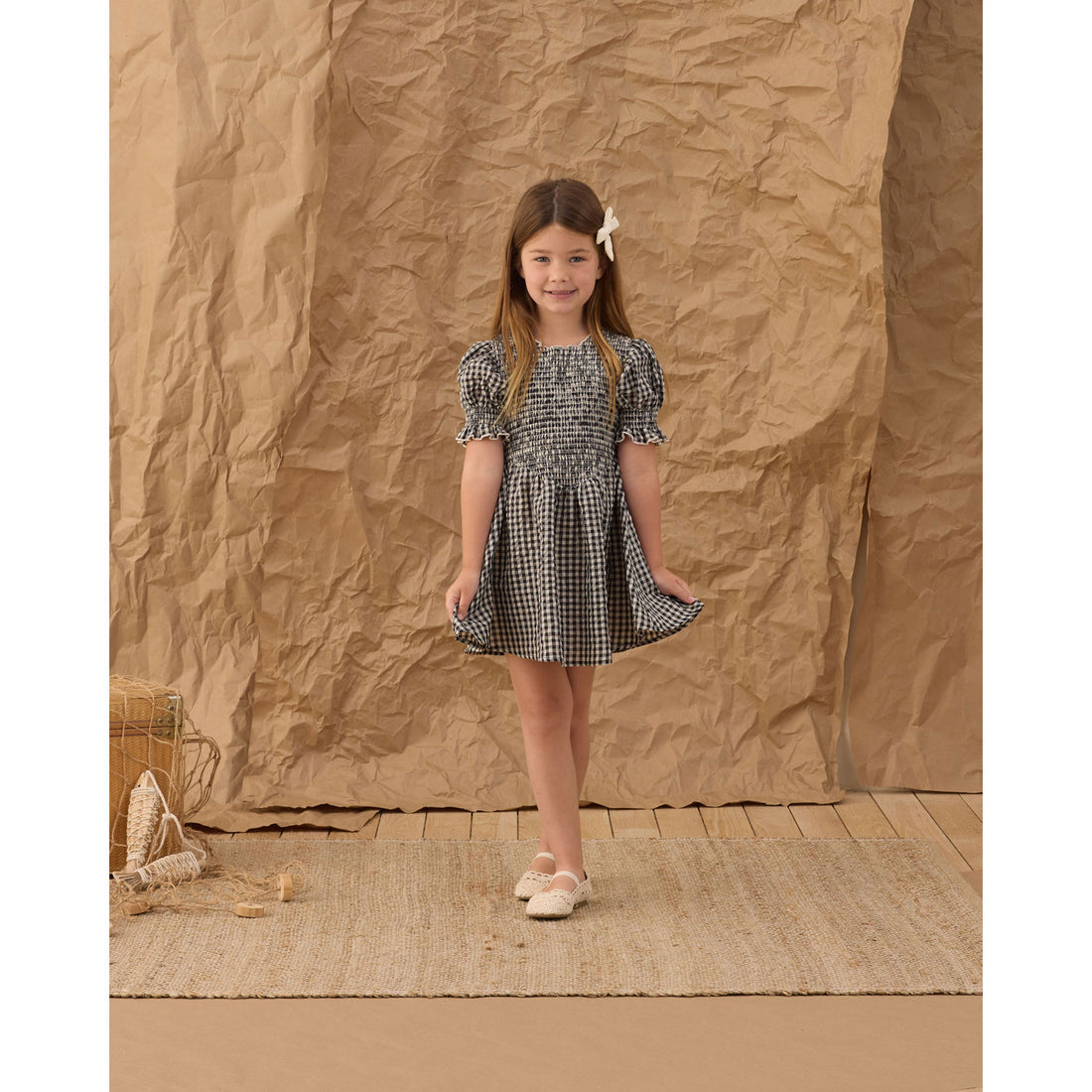 Rylee and Cru Black Check Louise Dress