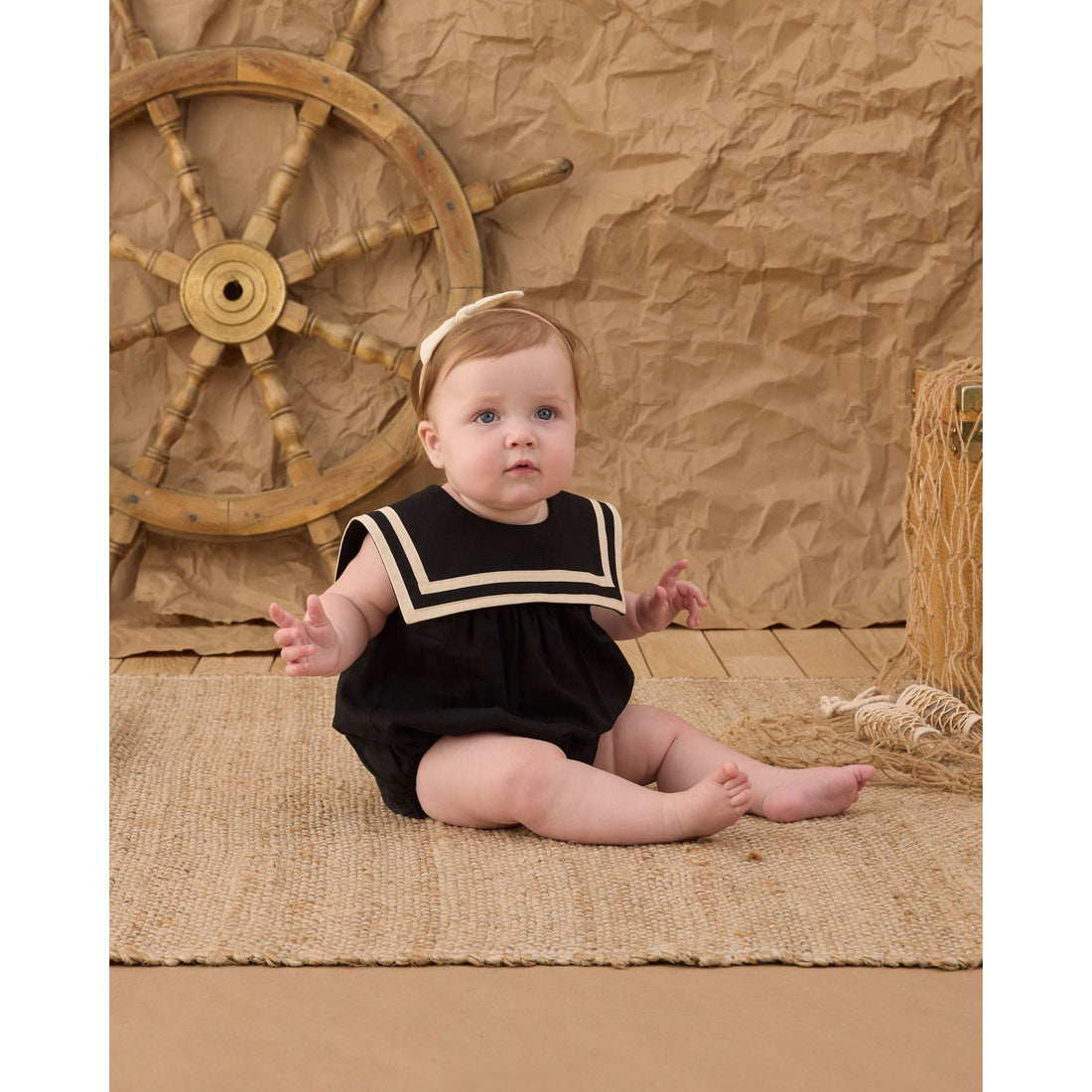 Rylee and Cru Black Sailor Romper